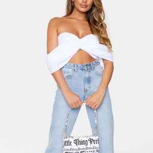 Prettylittlething white strapless top